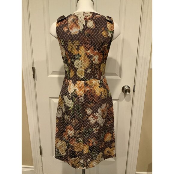 Tabitha Brown Floral "Tema" Quilted Dress W/ Bows at Shoulders, Size 4 (US) - Picture 5 of 9